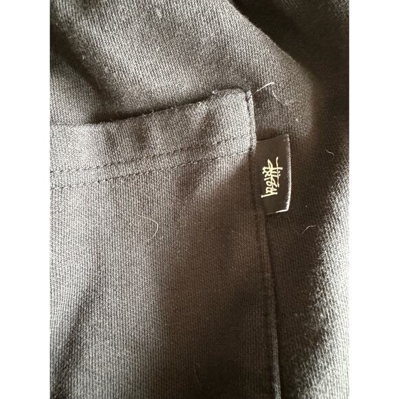 Stussy Black Embroidered Logo Cotton Drawstring Shorts - Picture 5 of 8